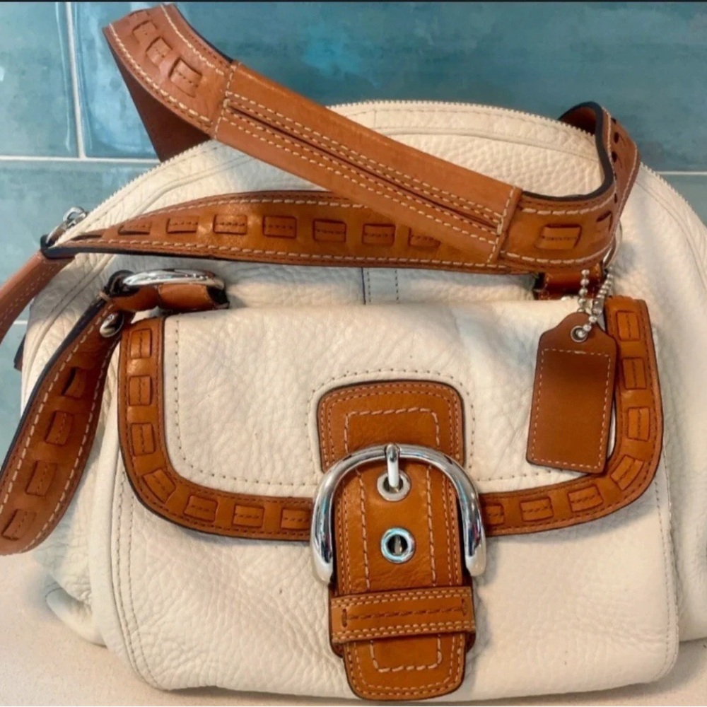 On sale was $129 Rare Vintage Coach  Y2K Large  leather Satchel Handbag